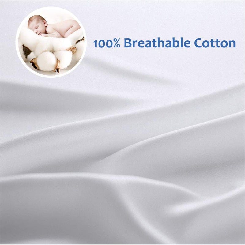 Precoco King Pillow Cases Set of 2 | 100% Cotton White Pillowcases King Size with 600 Threads | Stable Pillow Covers with Zipper Hidden for Hotel Quality, 20x36 - Image 2